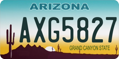 AZ license plate AXG5827