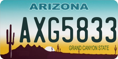 AZ license plate AXG5833