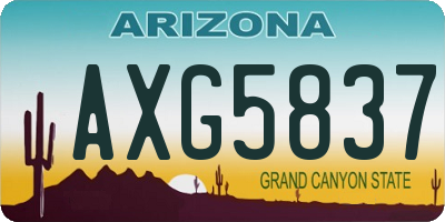 AZ license plate AXG5837