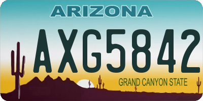AZ license plate AXG5842