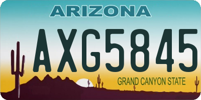 AZ license plate AXG5845