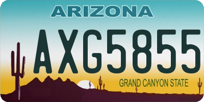 AZ license plate AXG5855