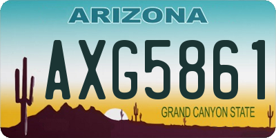 AZ license plate AXG5861