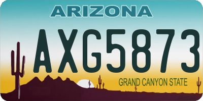 AZ license plate AXG5873