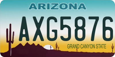 AZ license plate AXG5876
