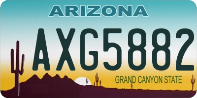 AZ license plate AXG5882