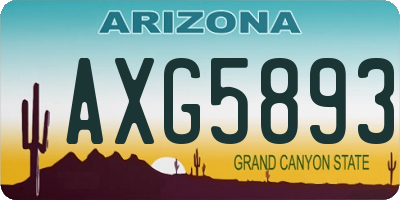 AZ license plate AXG5893