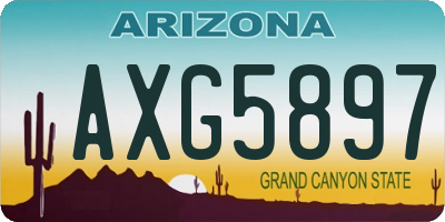AZ license plate AXG5897