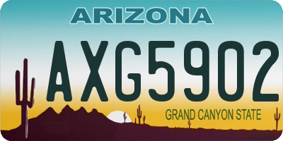 AZ license plate AXG5902
