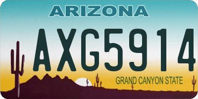 AZ license plate AXG5914