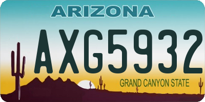 AZ license plate AXG5932
