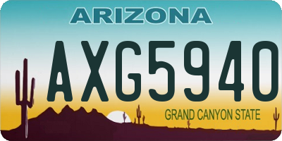 AZ license plate AXG5940