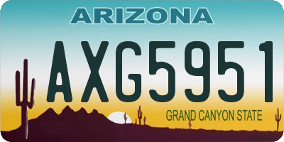 AZ license plate AXG5951