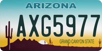 AZ license plate AXG5977