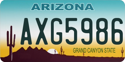 AZ license plate AXG5986