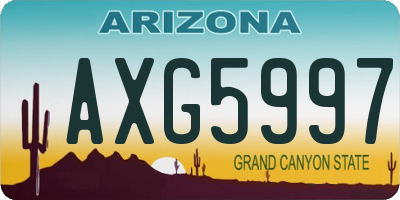 AZ license plate AXG5997