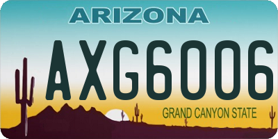 AZ license plate AXG6006