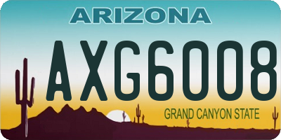 AZ license plate AXG6008