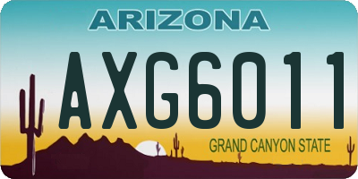 AZ license plate AXG6011