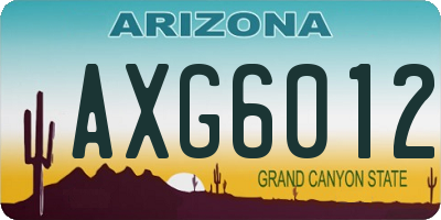 AZ license plate AXG6012