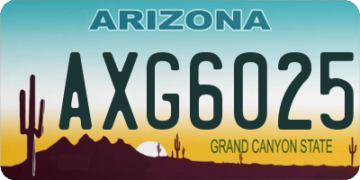 AZ license plate AXG6025