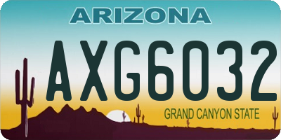 AZ license plate AXG6032