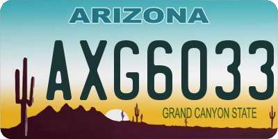 AZ license plate AXG6033