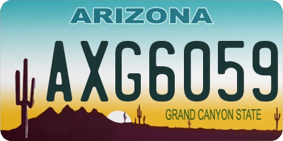 AZ license plate AXG6059