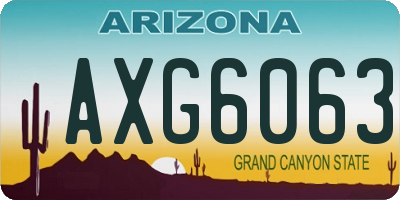 AZ license plate AXG6063