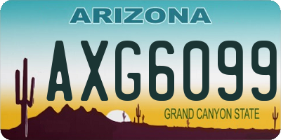 AZ license plate AXG6099