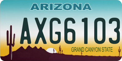 AZ license plate AXG6103