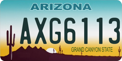 AZ license plate AXG6113