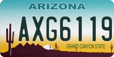AZ license plate AXG6119