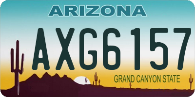 AZ license plate AXG6157