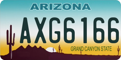 AZ license plate AXG6166