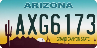 AZ license plate AXG6173
