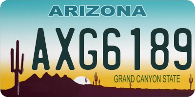 AZ license plate AXG6189