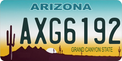 AZ license plate AXG6192