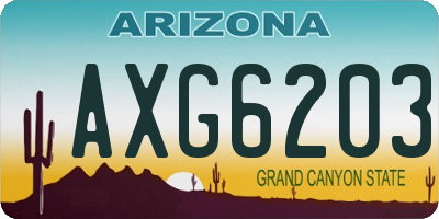 AZ license plate AXG6203