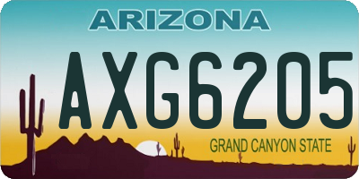 AZ license plate AXG6205