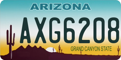 AZ license plate AXG6208