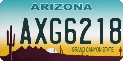 AZ license plate AXG6218