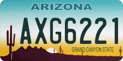 AZ license plate AXG6221
