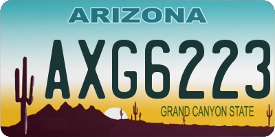 AZ license plate AXG6223