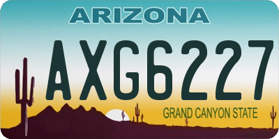 AZ license plate AXG6227
