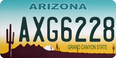 AZ license plate AXG6228