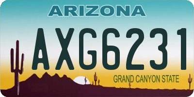 AZ license plate AXG6231