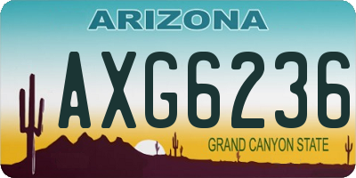 AZ license plate AXG6236