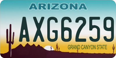 AZ license plate AXG6259