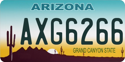 AZ license plate AXG6266